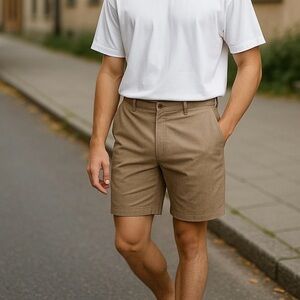 32 Degrees Cool Men's size 38 Tan Stretch performance Flat Front Shorts